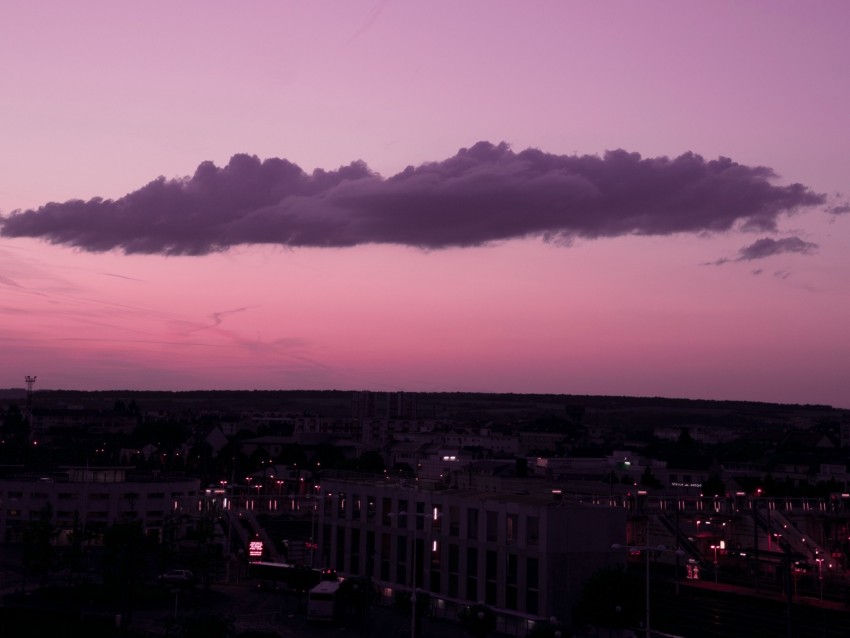 night city, sunset, twilight, cloud