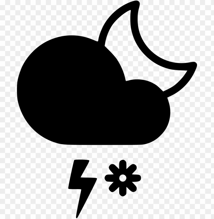 night snow storm cloud lightning moon svg icon cloudy moon icon png - Free PNG Images ID 125623