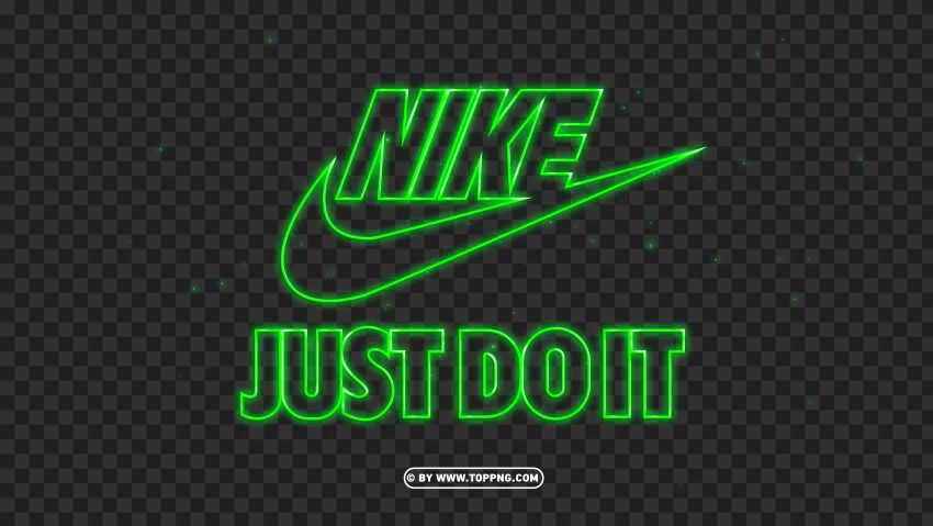 Nike Logo And Just Do It Symbol Green Neon Text Effect PNG , Nike, Just Do It, Neon, PNG, Nike, Nike Neon Just Do It transparent background