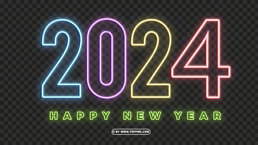Hd 2024 Neon Sign Glowing PNG