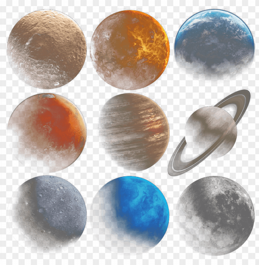 PNG image of nine planets with a clear background - Image ID 1294
