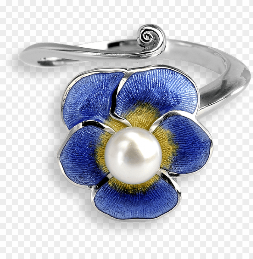 Nle Barr Designs Sterling Silver Ring Pansy Blue PNG Image With Transparent Background