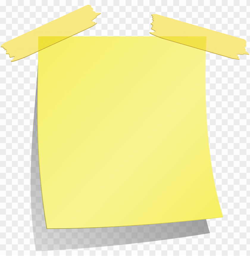 Note Tape Paper Light Yellow Notepad Blank PNG Image With Transparent Background