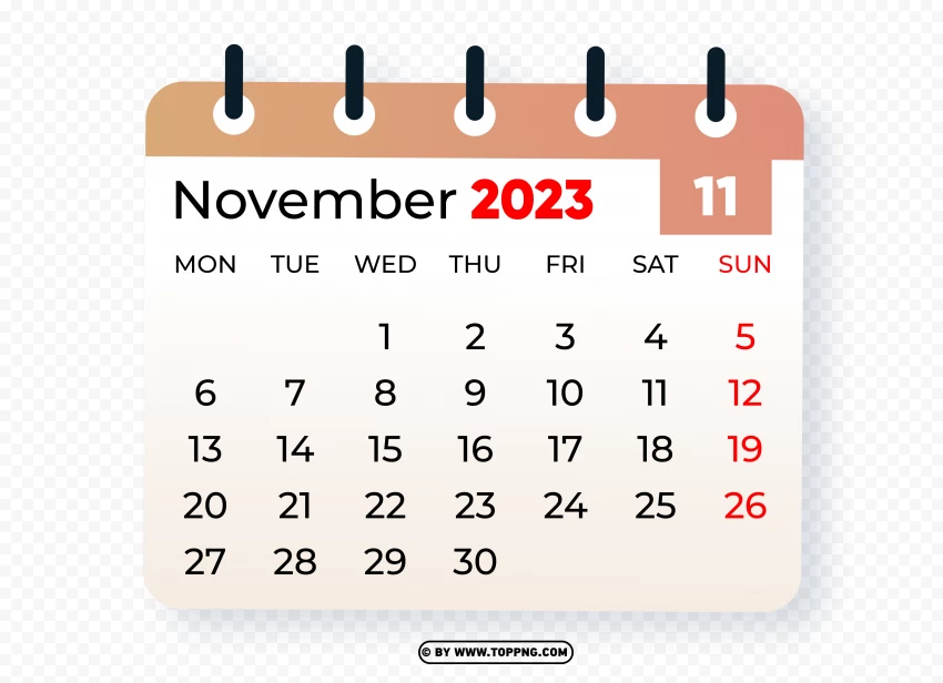 November 2023 Graphic Calendar PNG Image