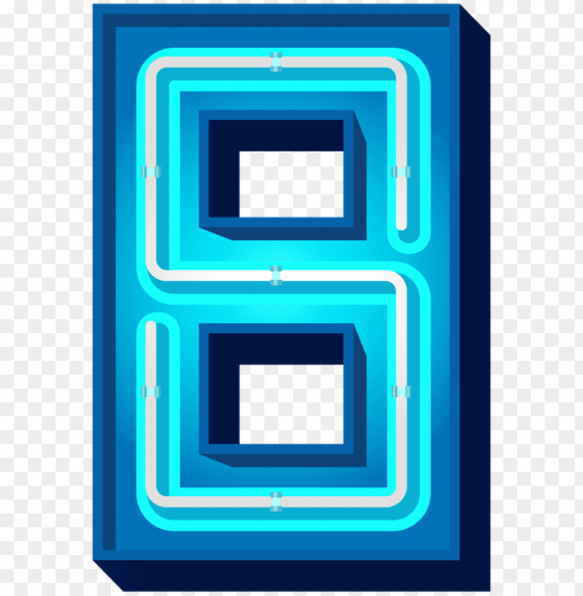 number eight blue neon clipart png photo - 51739
