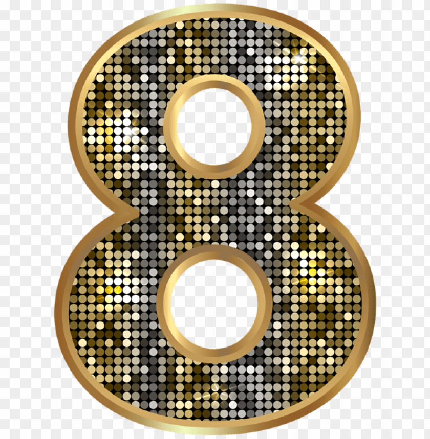number eight deco gold clipart png photo - 50350