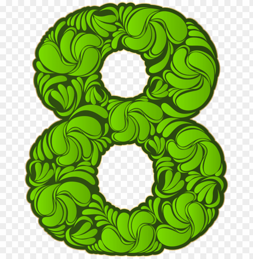 number eight green clipart png photo - 49233