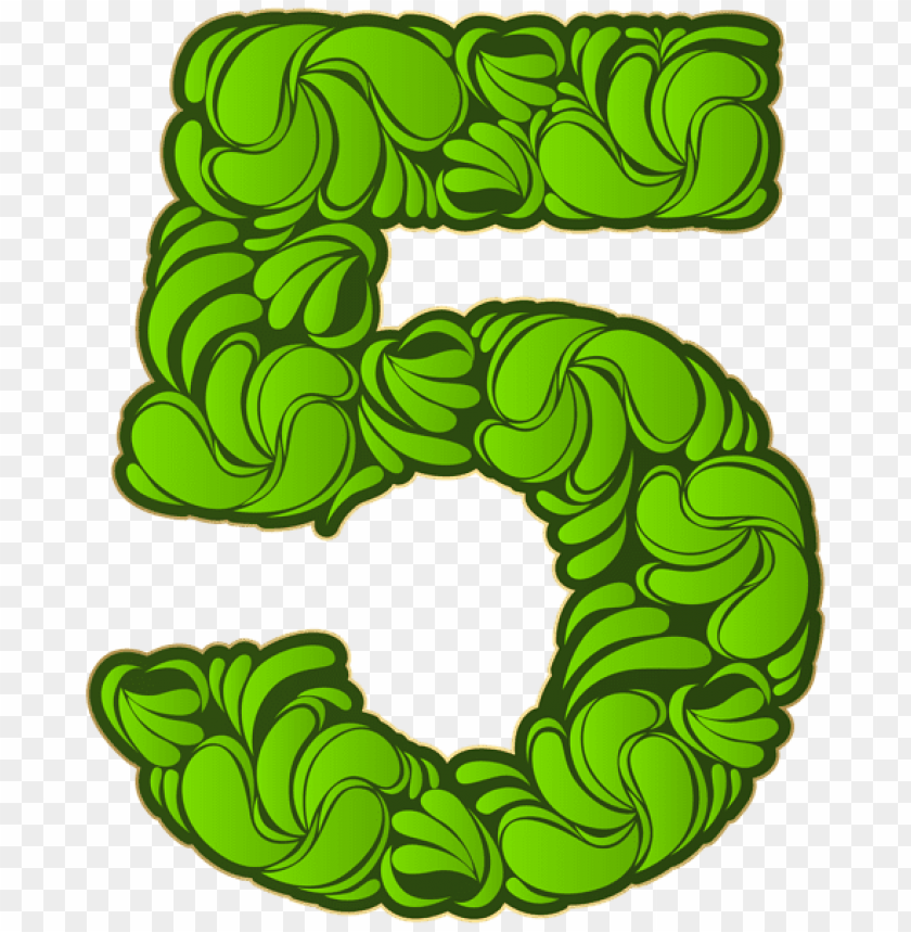 number five green clipart png photo - 49195