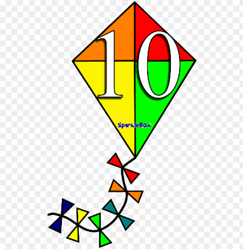 number kites 10s to 100 - triangle, kite