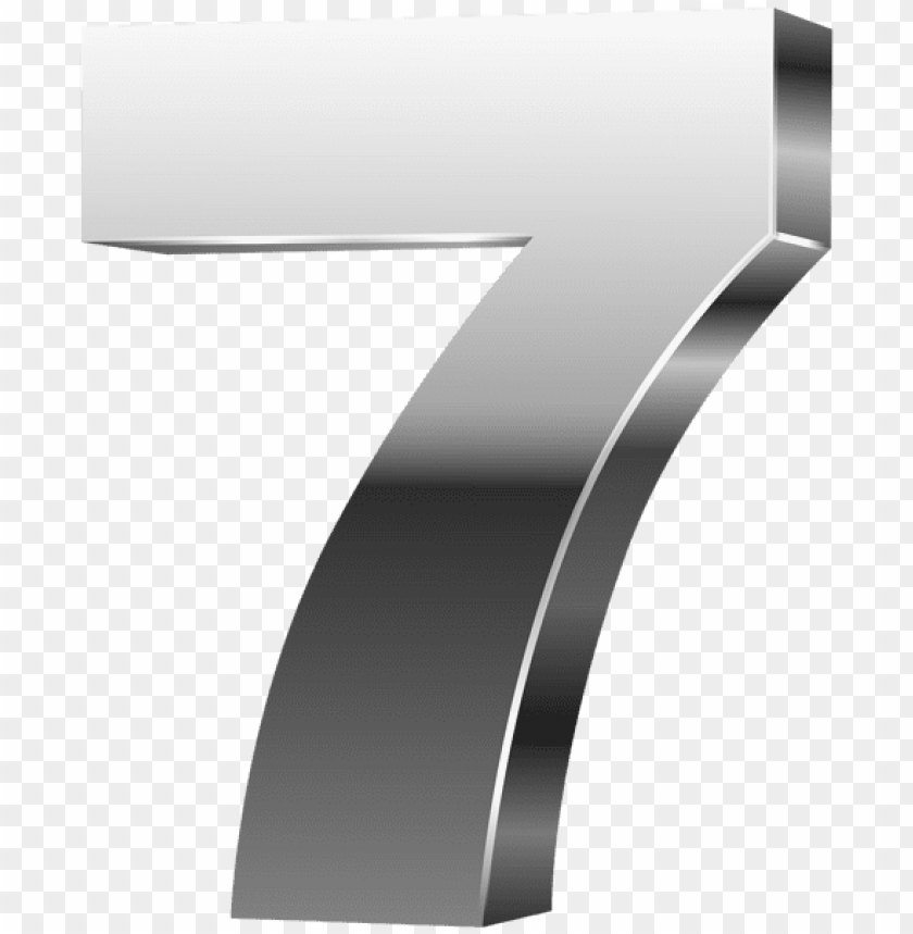 number seven 3d silver clipart png photo - 51988
