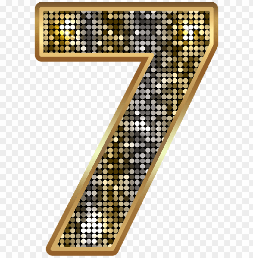 number seven deco gold clipart png photo - 50347