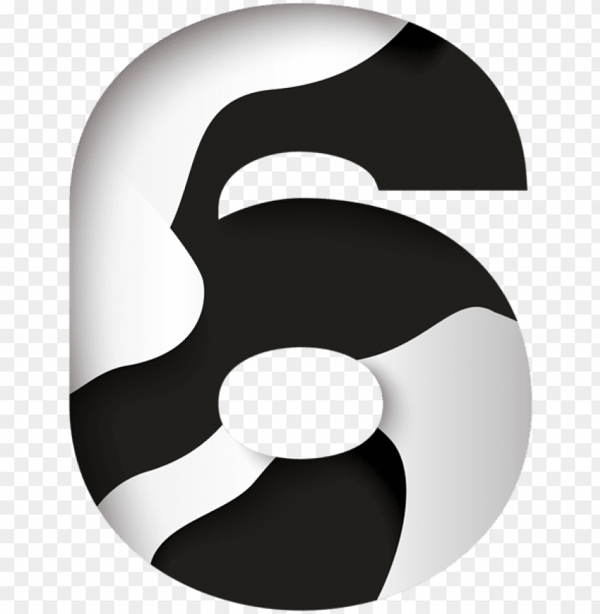 number six black white clipart png photo - 51639