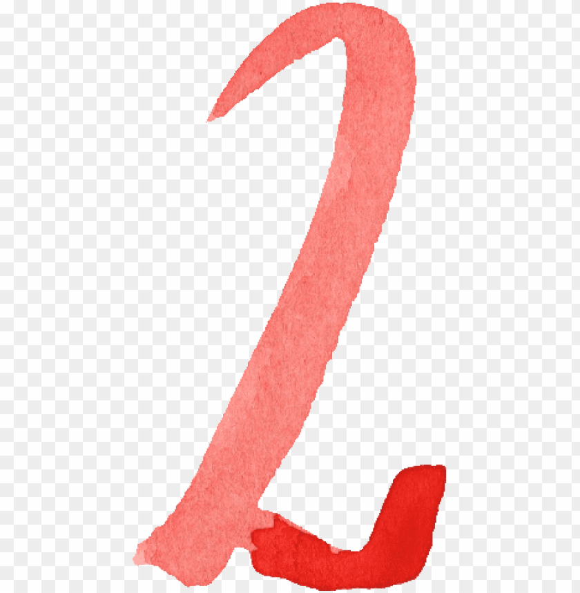 Numbers Red Water Color PNG Image With Transparent Background