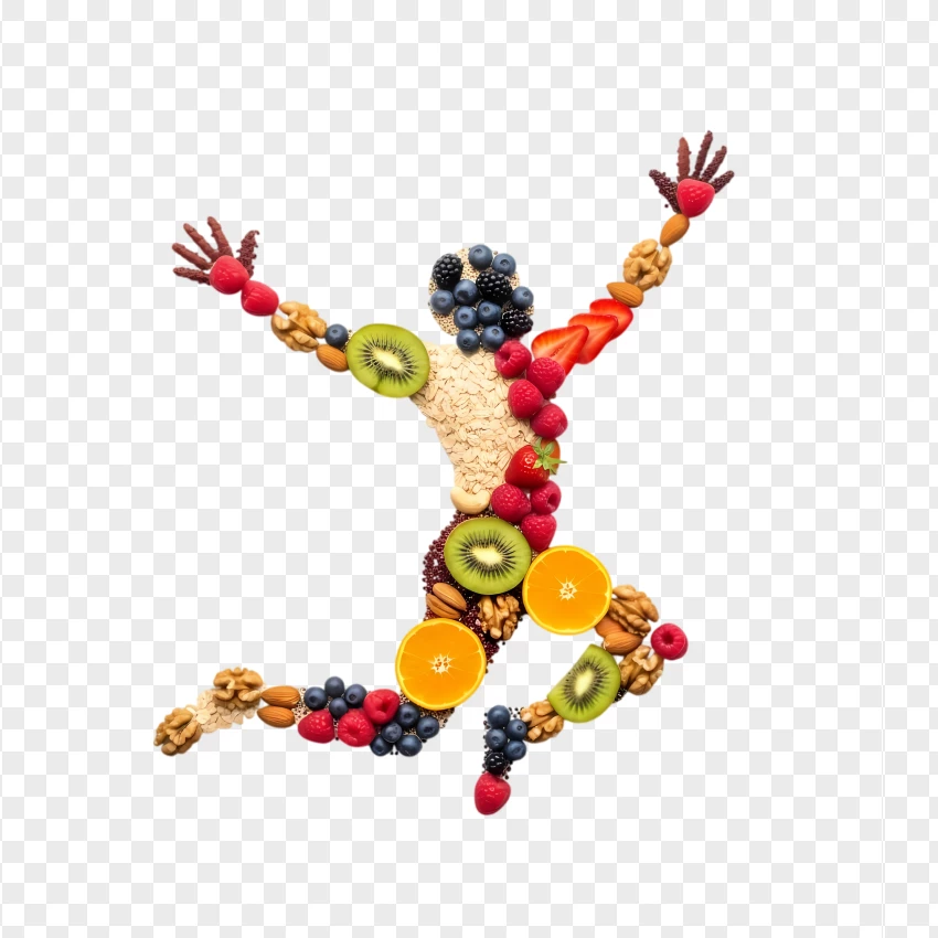 Nutrition Jump Silhouette Isolated On White PNG Transparent Background