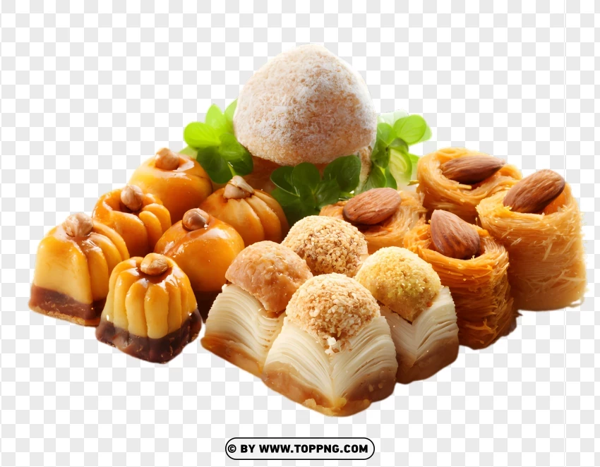 Nutty Pastries Collection Arabic Sweets Hd Cutout PNG Transparent Background