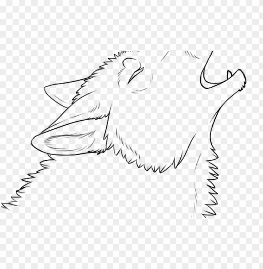 o wolf howling lineart tengoku shadows on deviantart - howiling wolf  outline PNG image with transparent background | TOPpng