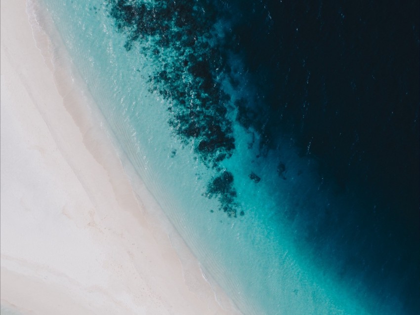 ocean, aerial view, coast, water, maldives