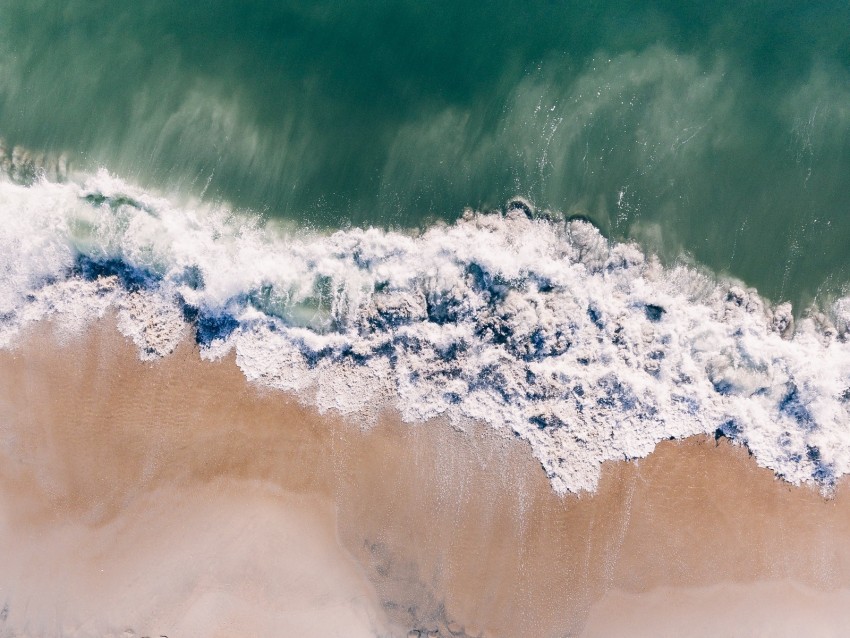 ocean, aerial view, surf, sand, wave