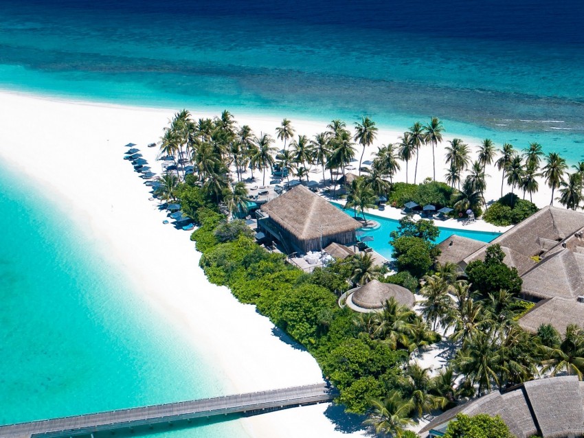 ocean, beach, island, maldives, palm, houses