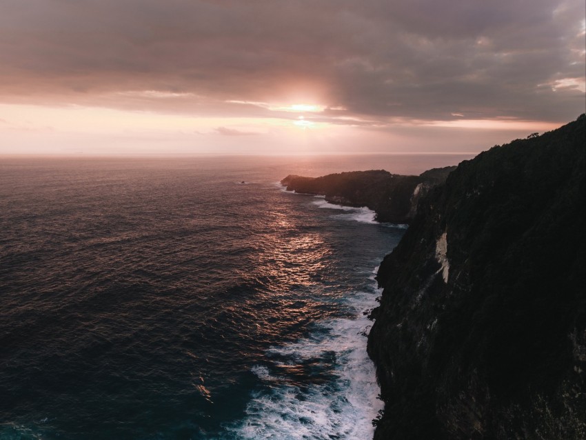 ocean, island, sunset, indonesia