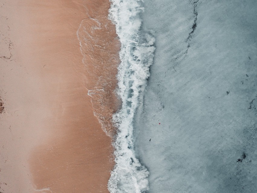 ocean, shore, aerial view, surf, wave, sand