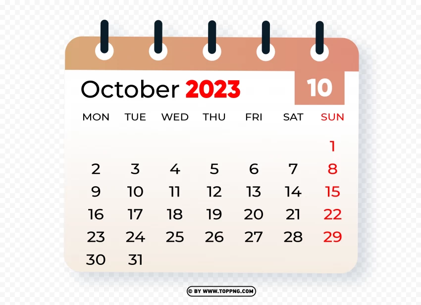 October 2023 Graphic Calendar PNG Image
