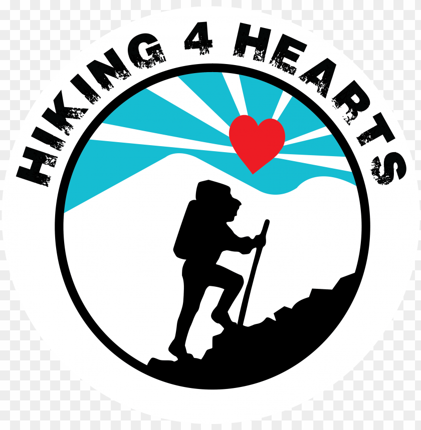 official hiking 4 hearts logo - born to hike forced to work sticker PNG image with transparent background@toppng.com