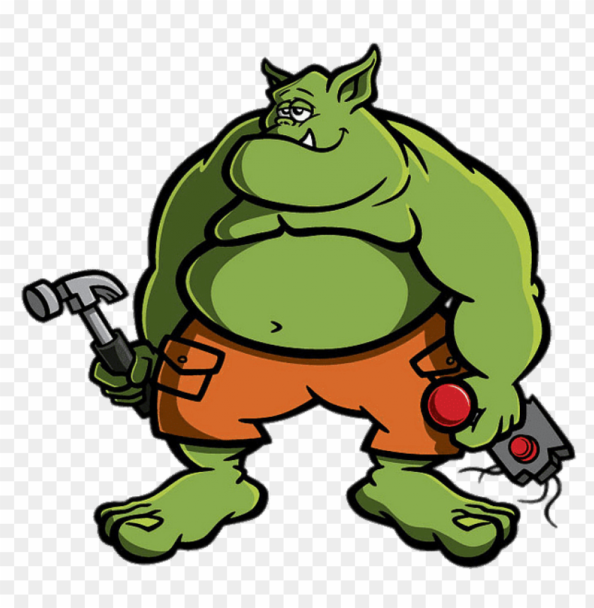 comics and fantasy, ogres, ogre with hammer, 