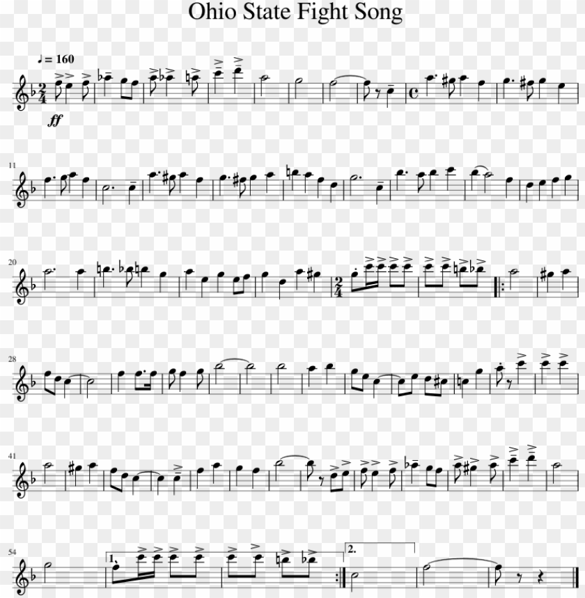 ohio state fight song sheet music for alto saxophone - sentimental mood  alto sax PNG image with transparent background | TOPpng