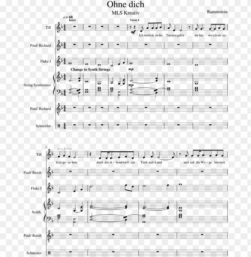 Ohne Dich Sheet Music Composed By Rammstein 1 Of 11 Rammstein