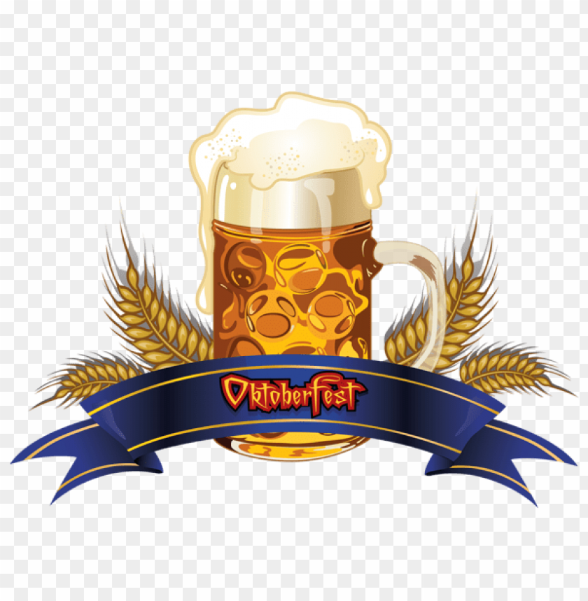 Download Oktoberfest Beer With Wheat And Blue Banner Png Images ...
