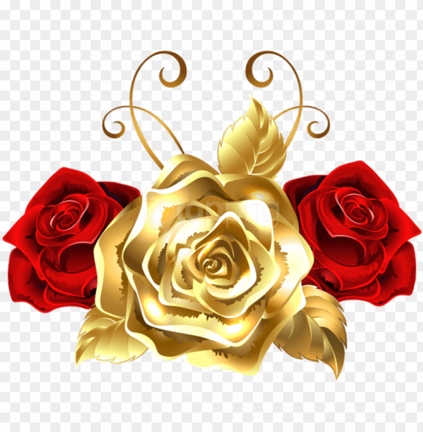 old and red roses png clip art image - gold and red roses PNG image with transparent background@toppng.com