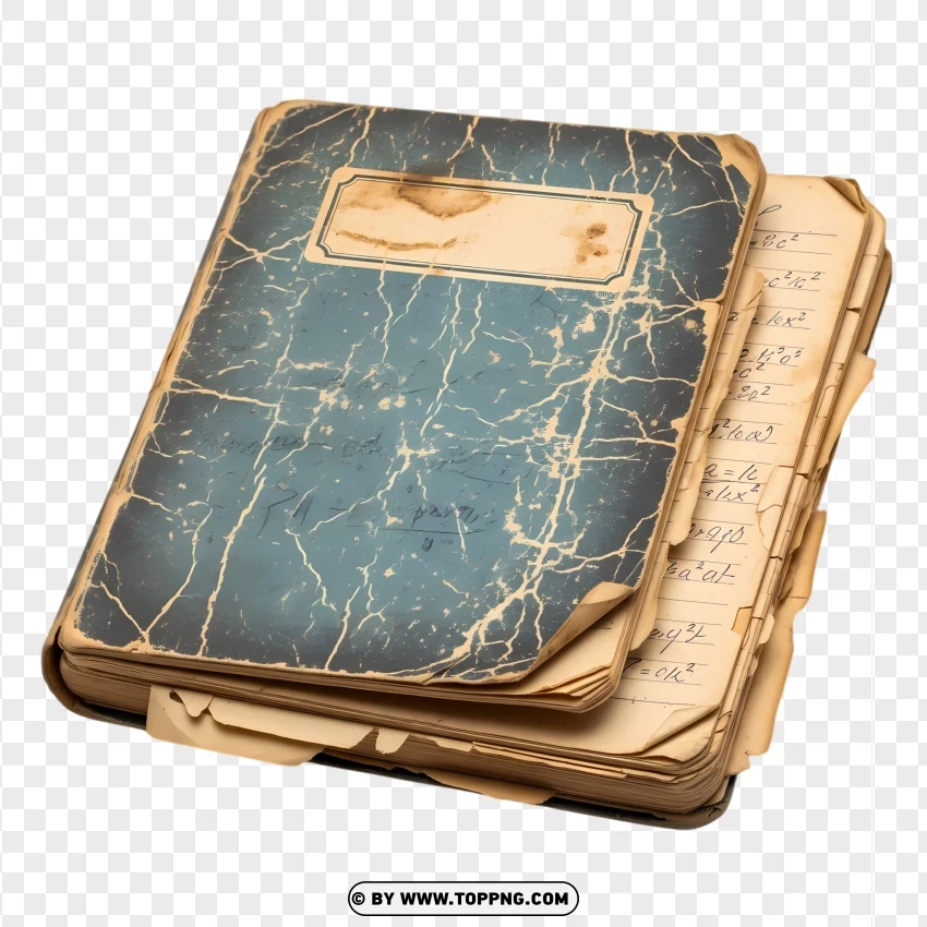 Old Classroom Study Notebook PNG Transparent Background
