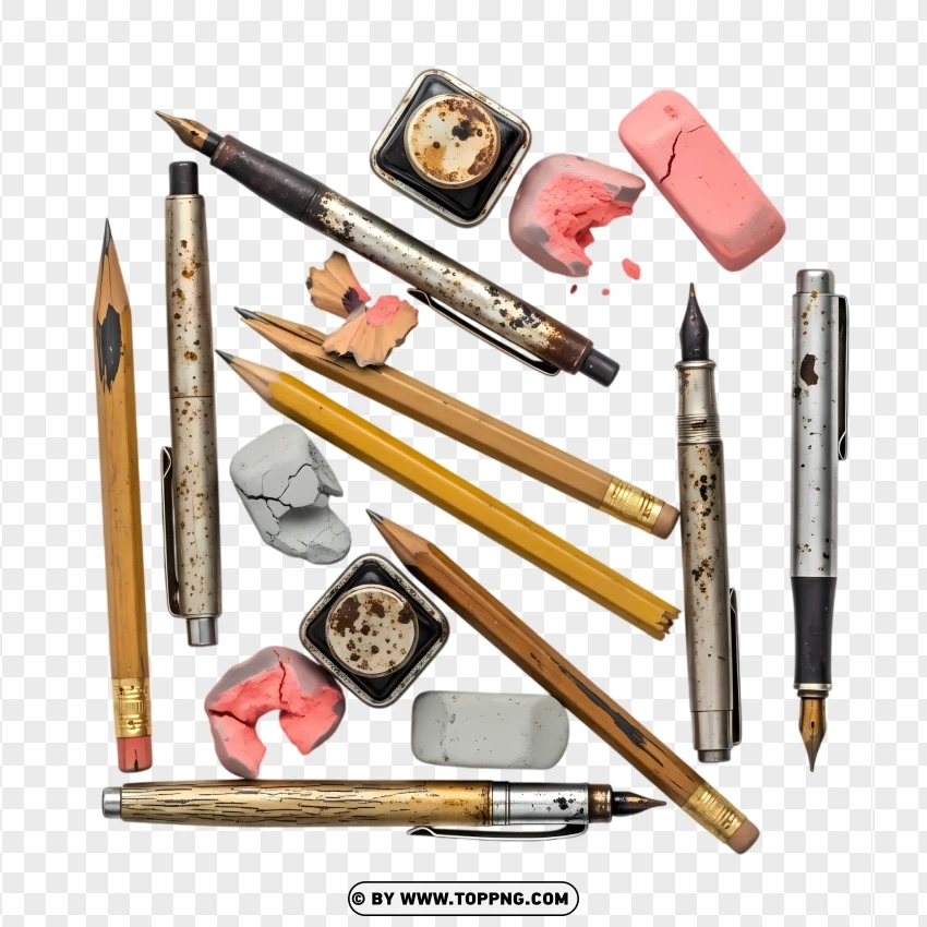 Old-fashioned Writing Supplies PNG Transparent Background