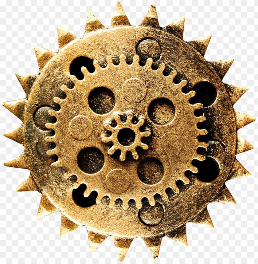 free PNG old golden mechanical gear hd PNG image with transparent background PNG images transparent