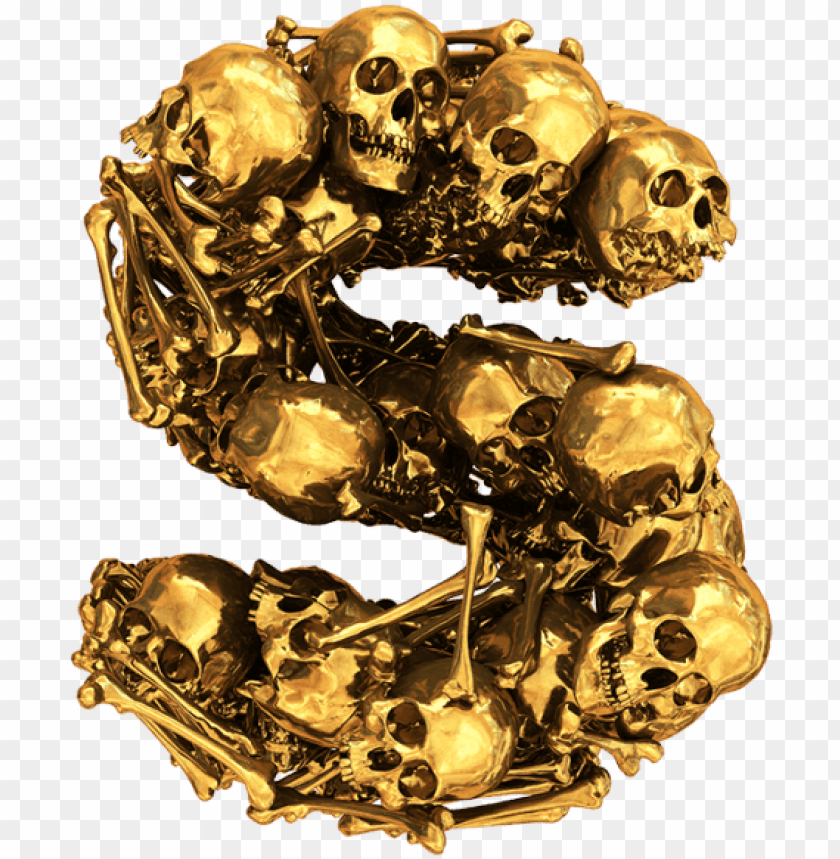 Olden Skull Font Skull Gold PNG Image With Transparent Background