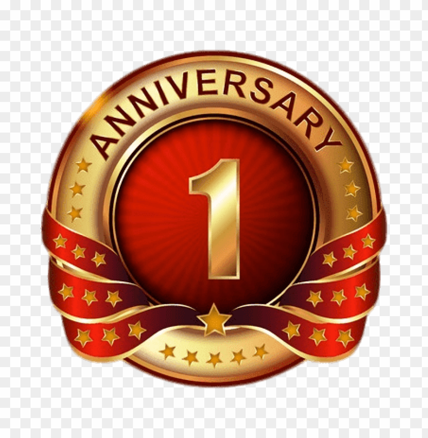 one year anniversary badge PNG image with transparent background | TOPpng