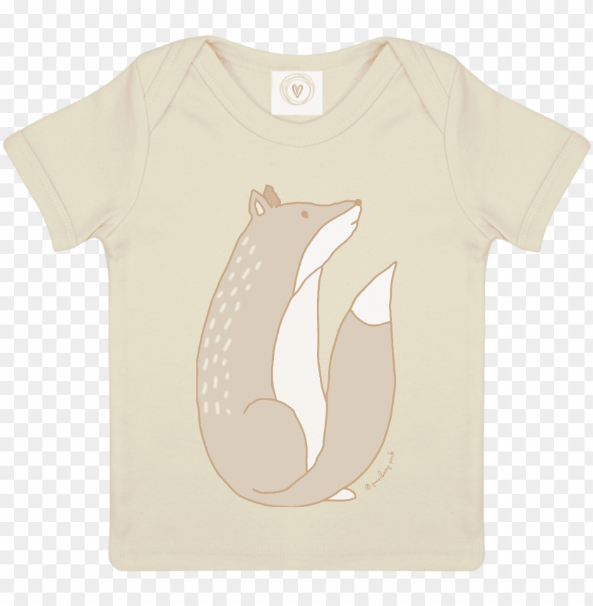 Ooseberry Pink Fox Baby T Shirt In Ecru Organic Cotton Half Moon Run T Shirt Png Image With Transparent Background Toppng - transparent roblox baby t shirt