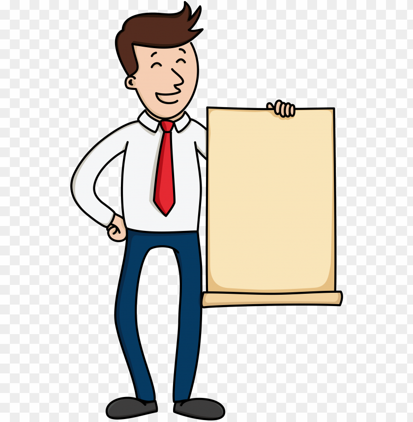 open - cartoon man holding paper PNG image with transparent background |  TOPpng
