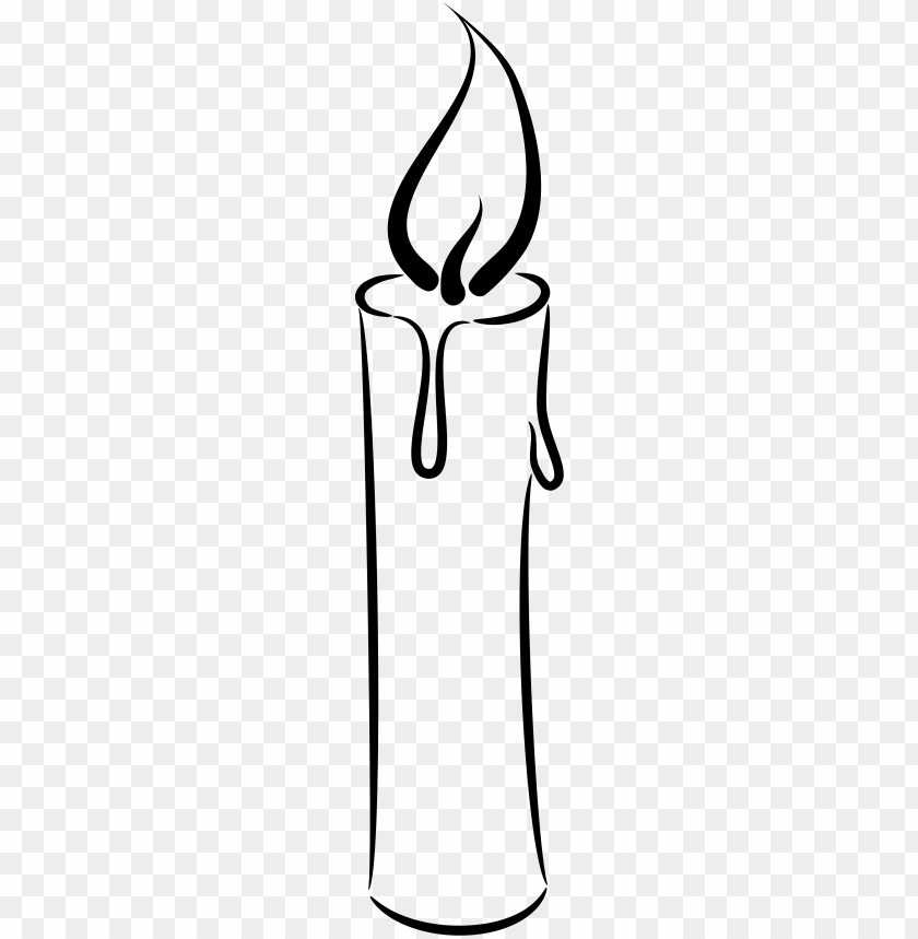 open line art candle black and white clipart PNG transparent with Clear Background ID 205076