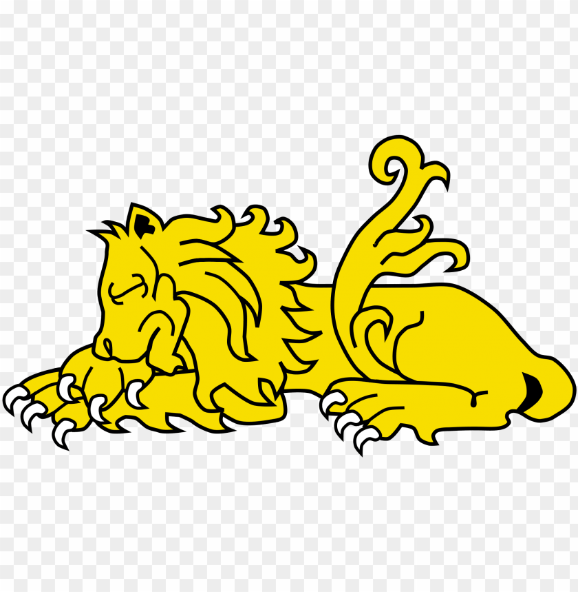 open lion dormant heraldry PNG transparent with Clear Background ID 392463