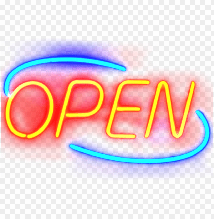 open neon sign PNG transparent with Clear Background ID 118638
