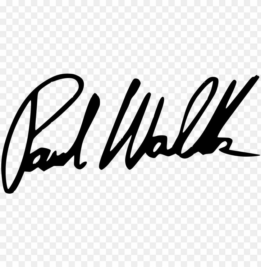 Open - Paul Walker Signature Vector PNG Transparent With Clear Background ID 276877