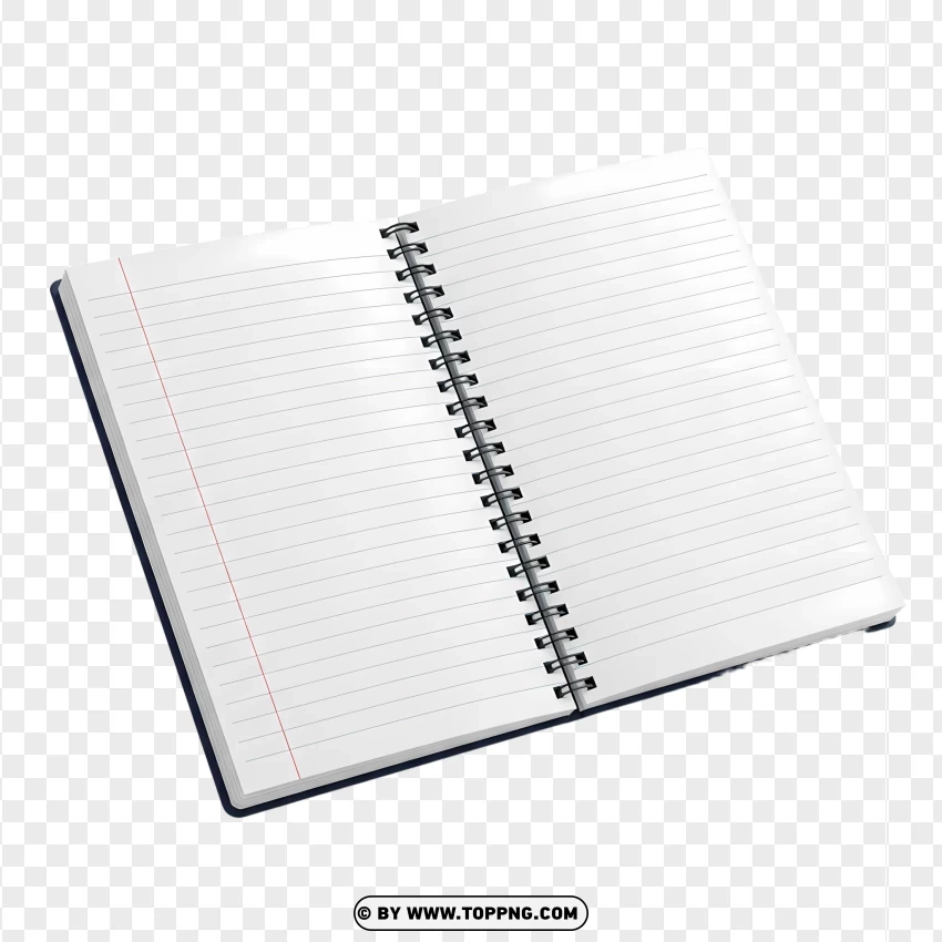 Open Spiral Notebook With Lined Pages PNG Transparent Background