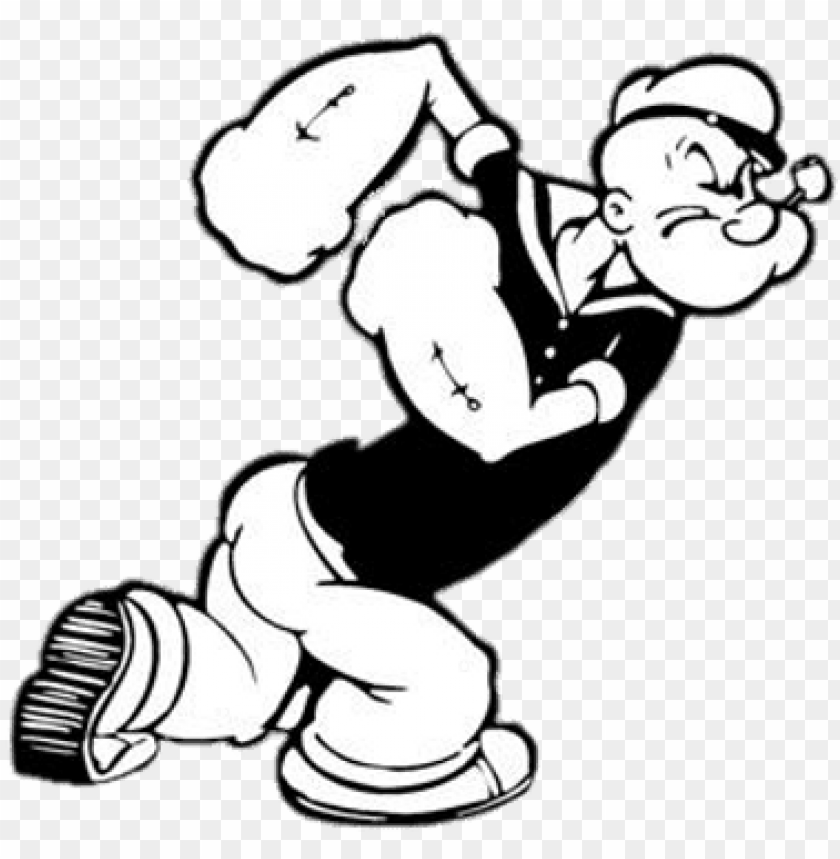 Opeye Black And White Popeye The Sailor Ma Png Image With Transparent Background Toppng