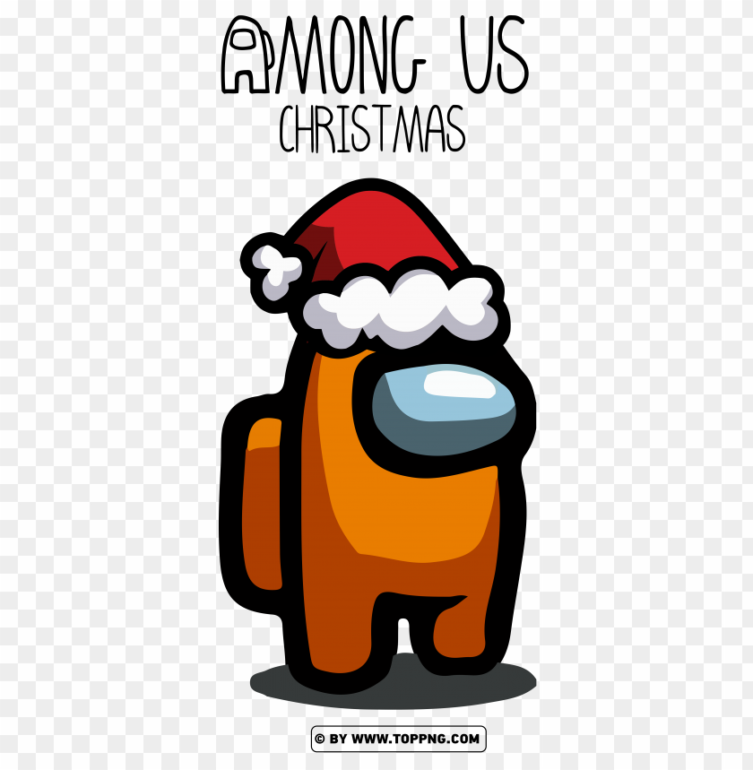 orange among us crewmate character with santa hat png, among us christmas hat Transparent ,among us christmas hat,among us christmas character,among us christmas,among us christmas shirt,