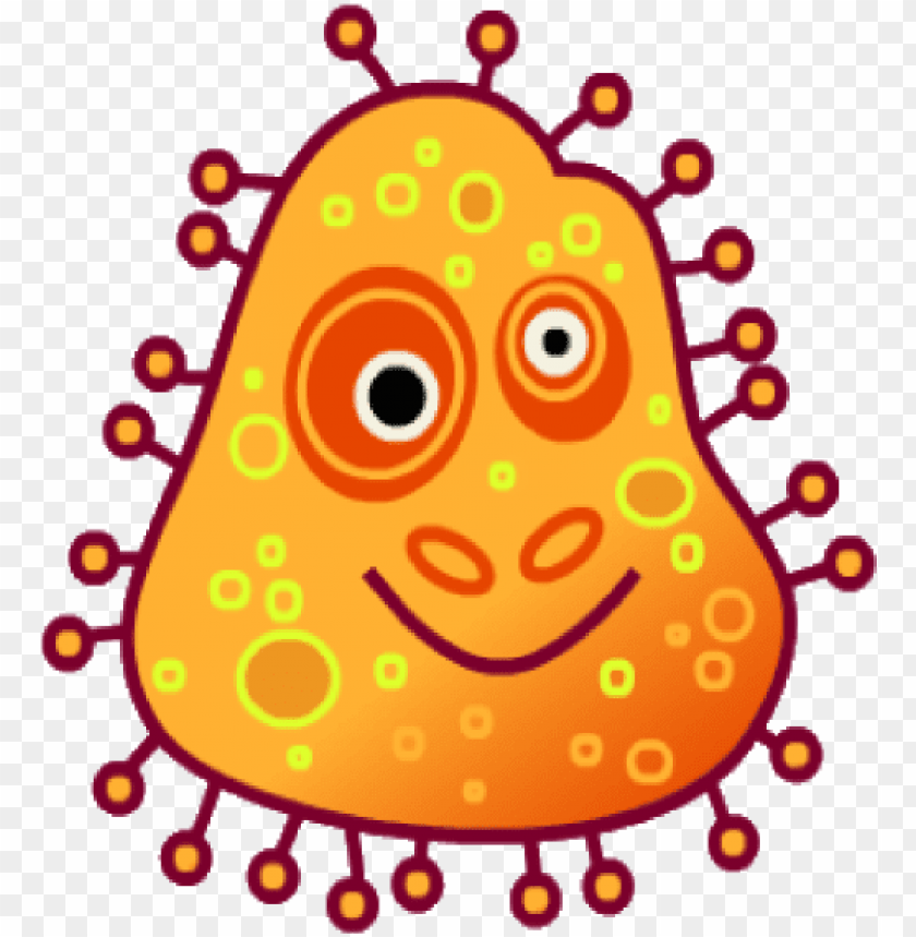orange cone, food, germs, retro clipart, painting, clipart kids, bacteria