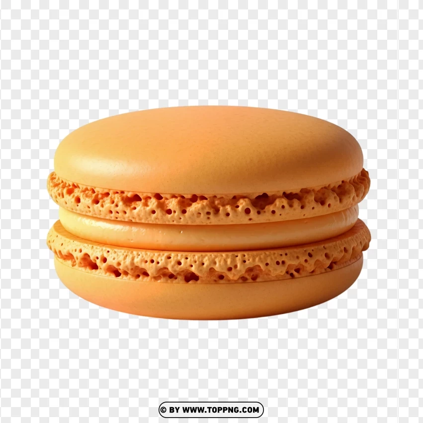 Orange Macaron Pastry With Sweet Cream PNG Transparent Background