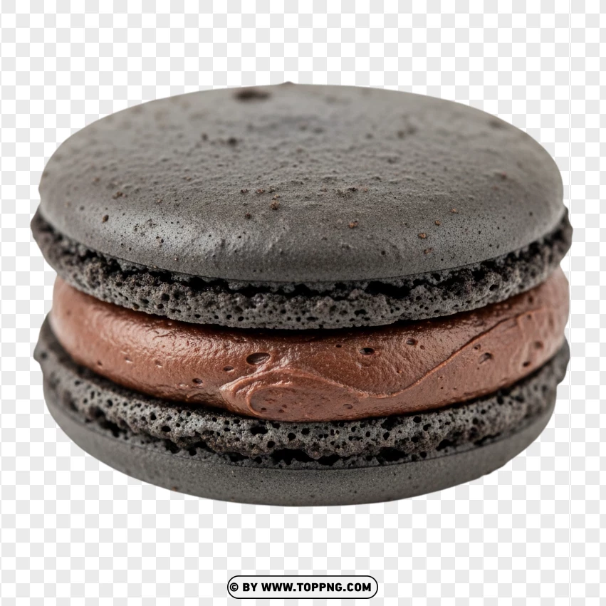 Oreo Macaron Filled With Rich Chocolate Cream PNG Transparent Background