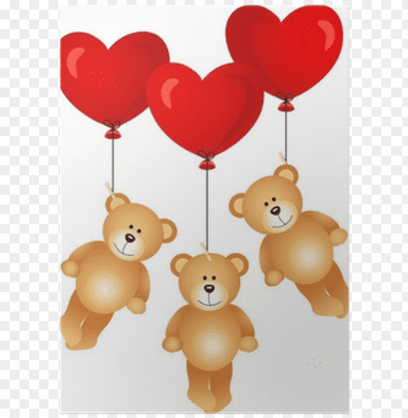 oso con globos de corazon PNG image with transparent background@toppng.com